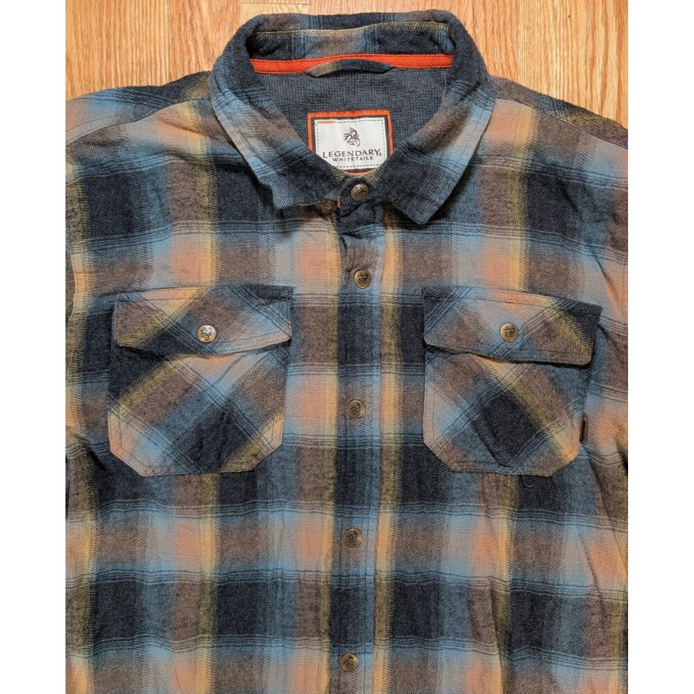 Legendary Whitetails Shirt Jacket Mens XLT Shacket Plaid Thermal Lined Flannel